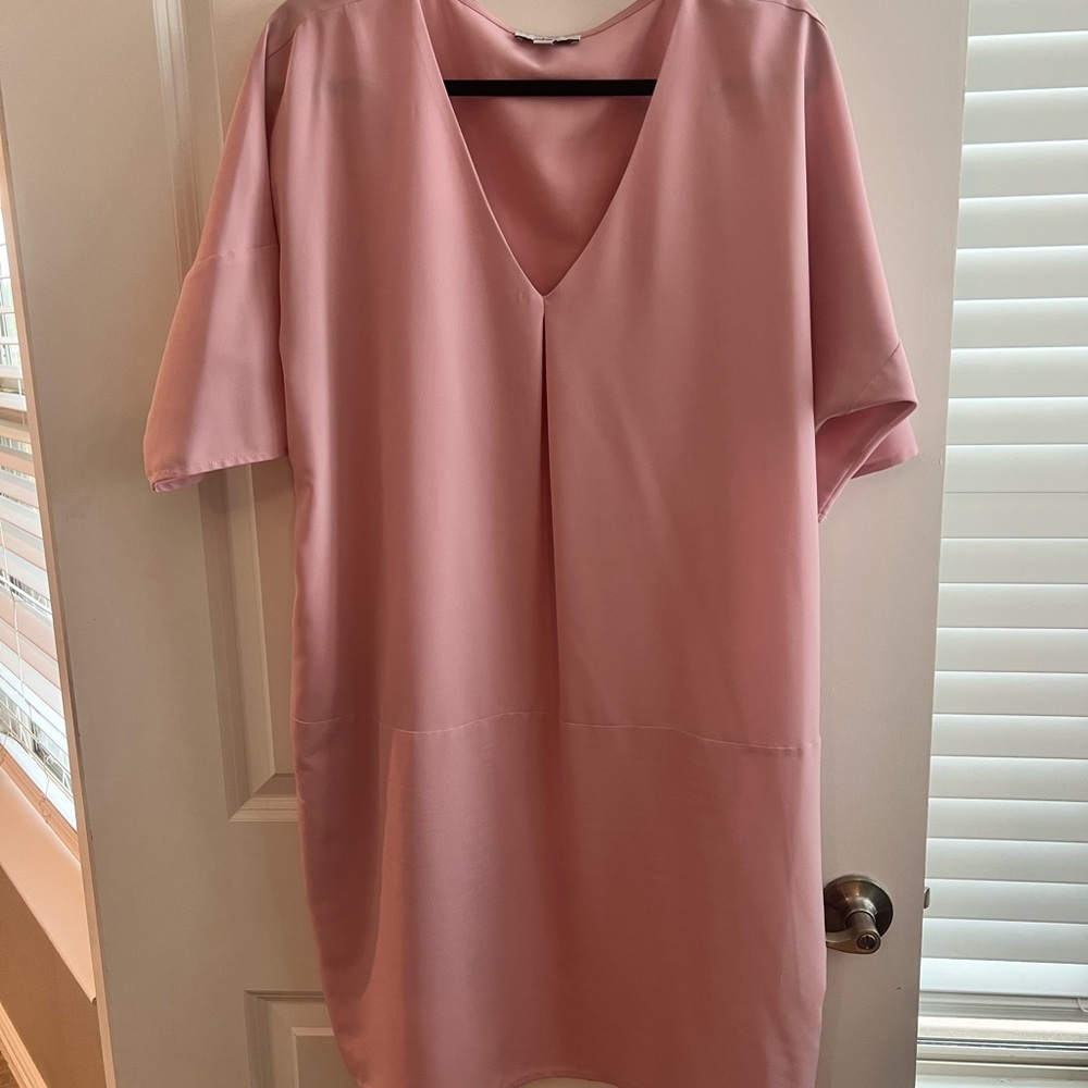 Pink V-Neck Dress